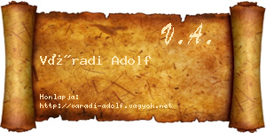 Váradi Adolf névjegykártya
