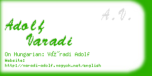 adolf varadi business card